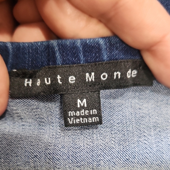 Haute Monde Strapless Blue Denim Dress - Picture 5 of 6